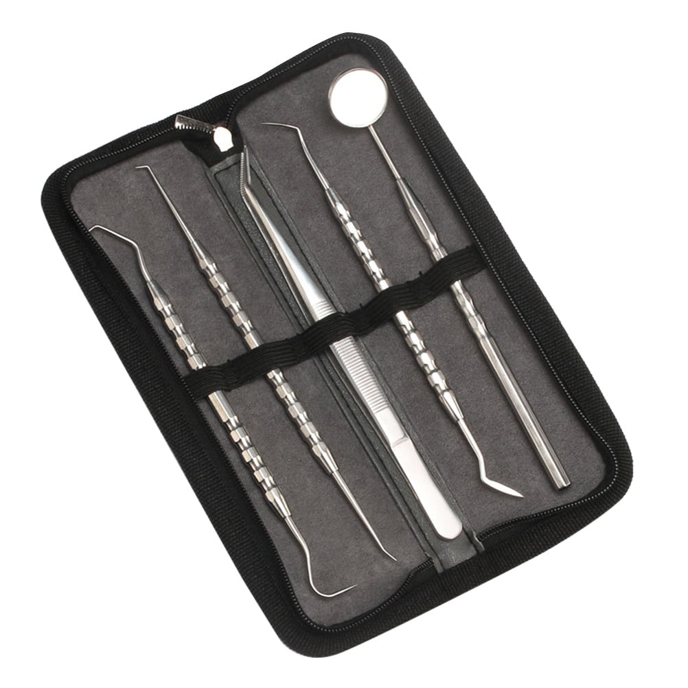 dental cleaning kit 5PCS Black Oral Hygiene Care Dental Tools Stainless