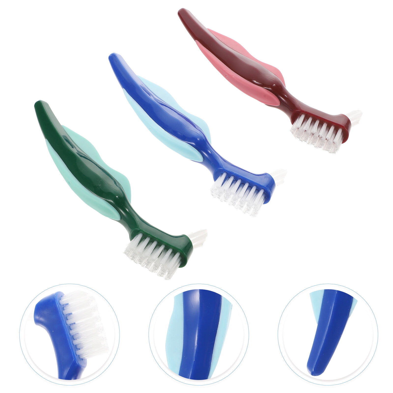 denture brush 3pcs Denture Tooth Brushes Hard Bristle Brushes Double