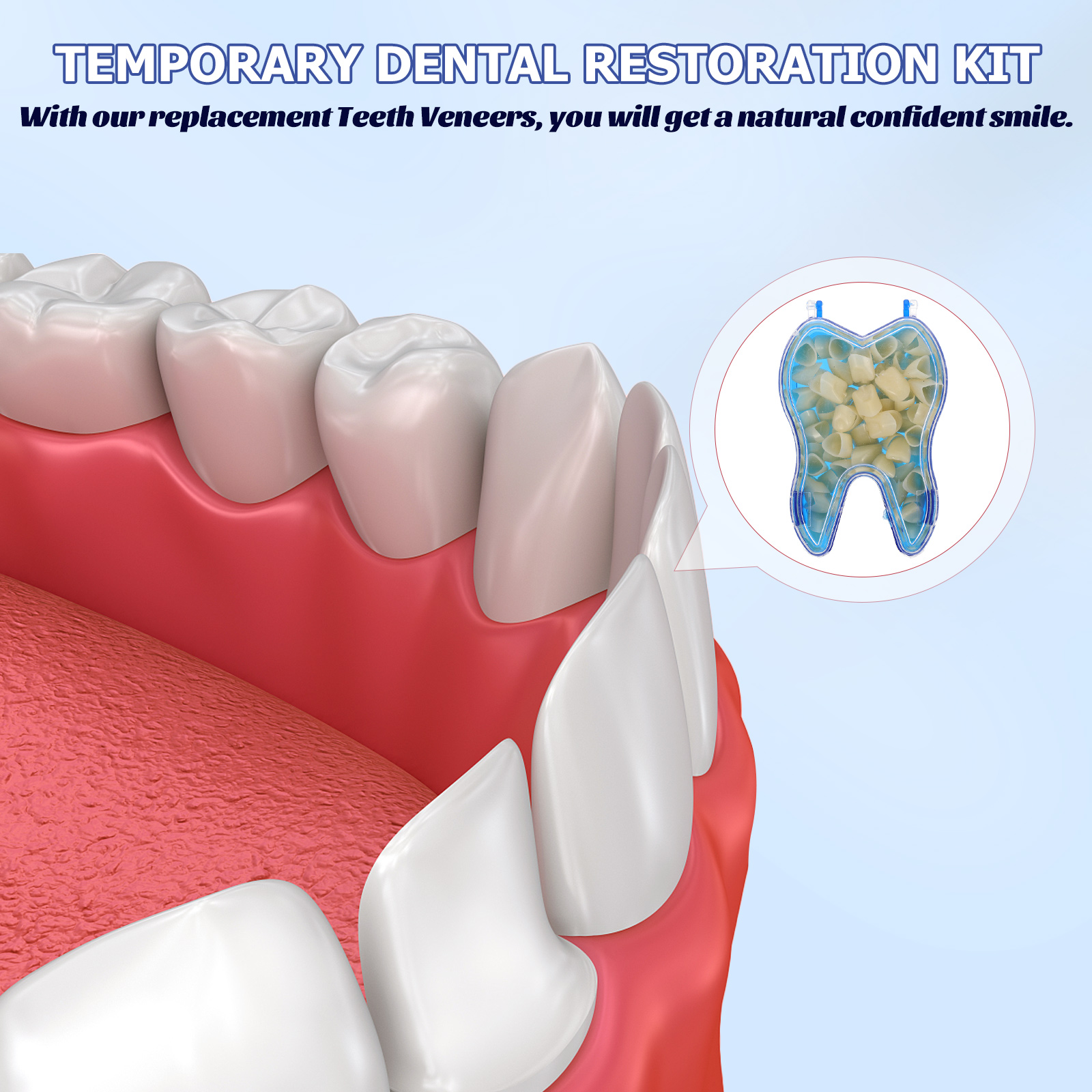 denture patch 2Pcs Oral Teeth Veneers Temporary Dental Veneers