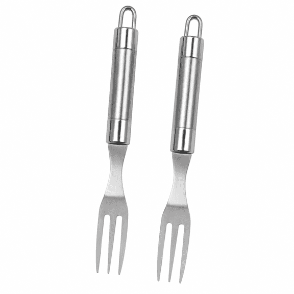 dependable Industries Set of 2 Stainless Steel Serving Fork Salad Dinner Fish Dessert 9 Inch