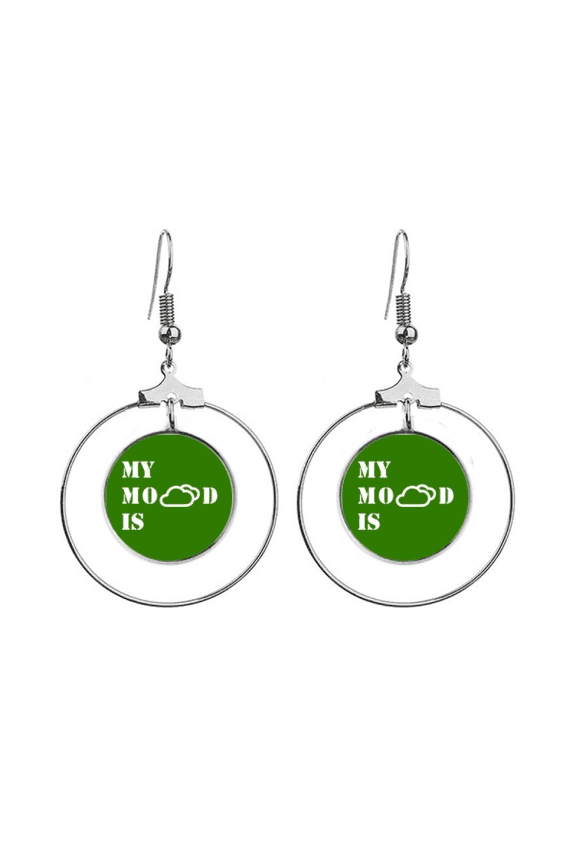 depressed mood cloud weather earrings dangle hoop jewelry drop circle