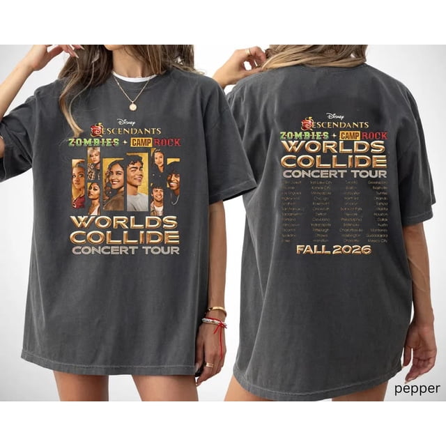 descendants zombies shirt concert fall tour 2026 fan tee worlds collide ...