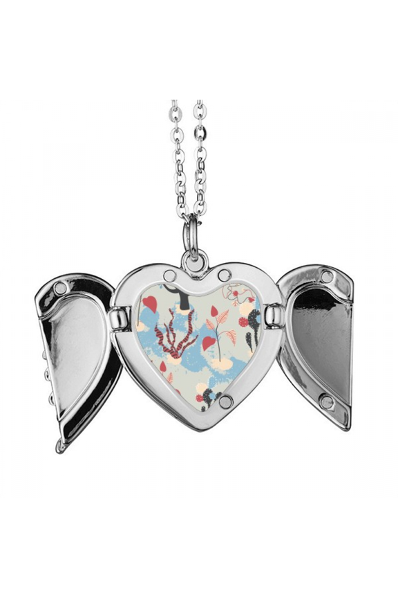 desert cactus savanna blue trees angel wings necklpendant fashion