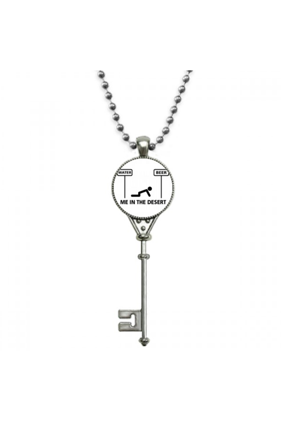 desert water beer kneeling choice pendant vintage necklsilver key jewelry