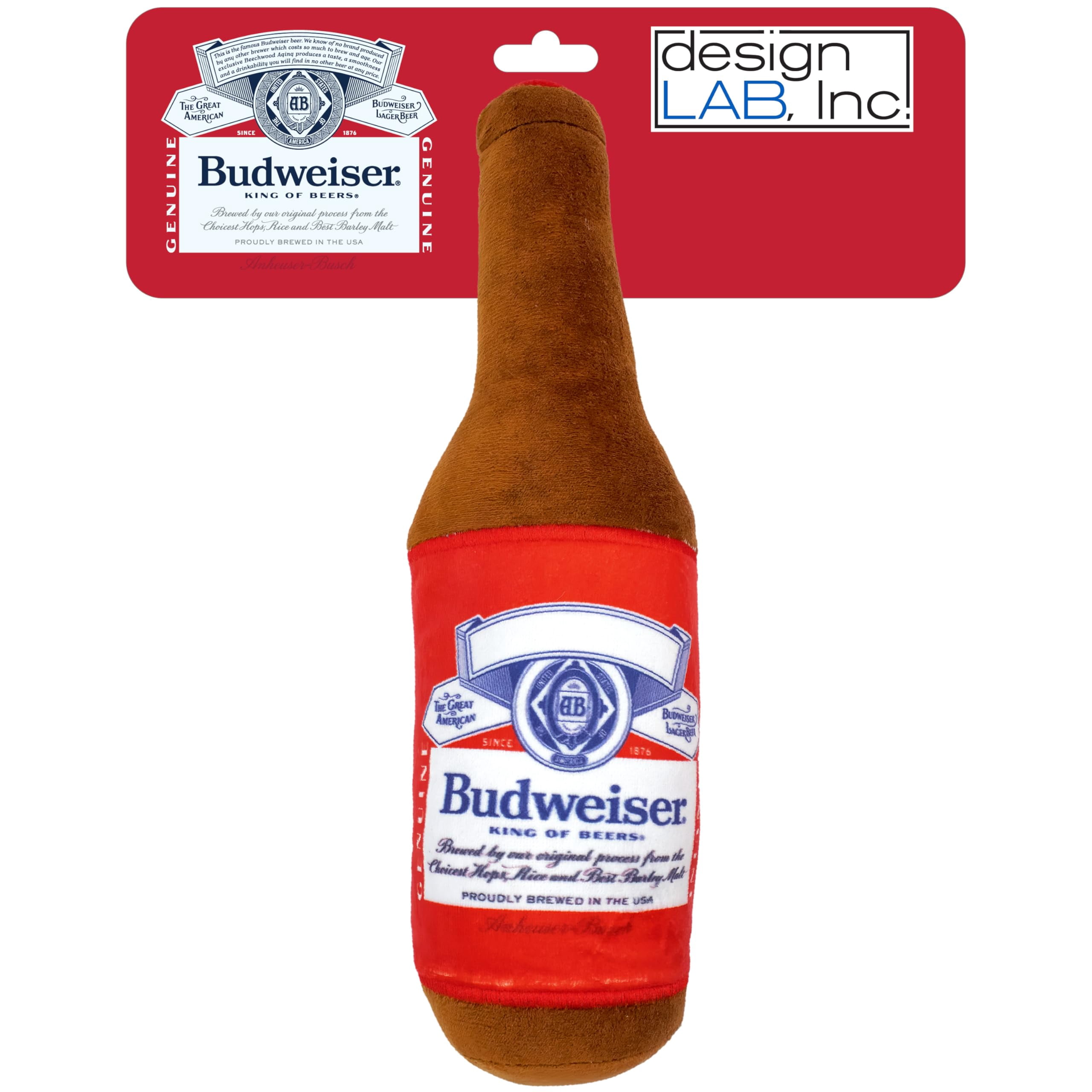 design LAB, Inc. Official Budweiser Dog Toy | Medium Plush Beer Bottle ...