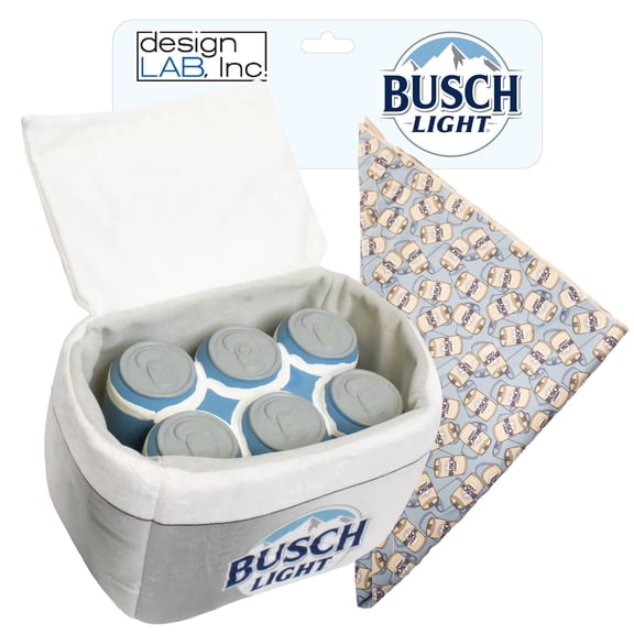 design LAB, Inc. Official Busch Light Dog Toy | Tailgate Pack with Latex Six Pack with Bandana for dogs