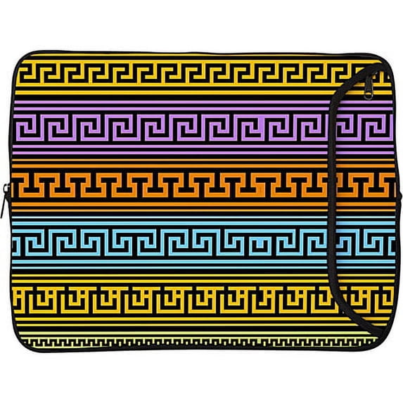 designer sleeves 8.9" to 10" neoprene tablet case with zipper pocket, black/greek pattern (10ds-gp)