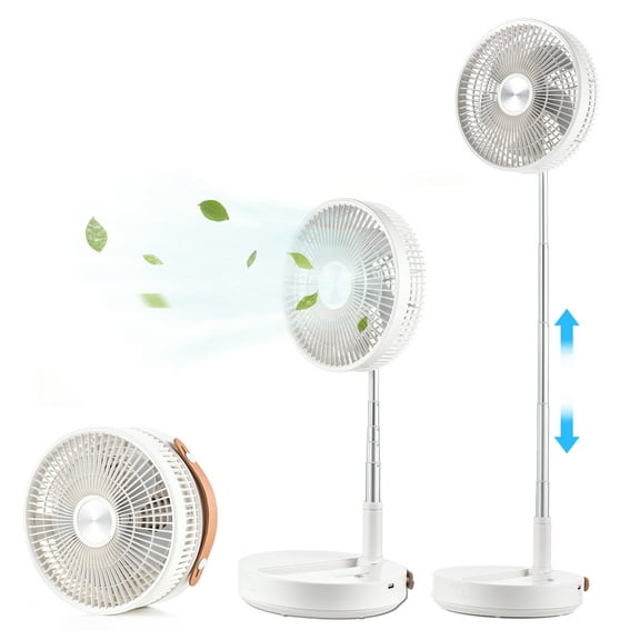 desk fan,180 Rotate Fan Portable Fan 4 Wind Speed Rotate Fan With Fan Oscillation Floor With 10800mah Battery Floor Fan Support Pedestal Fans Office Remote Low Noise With Remote 4 10in White