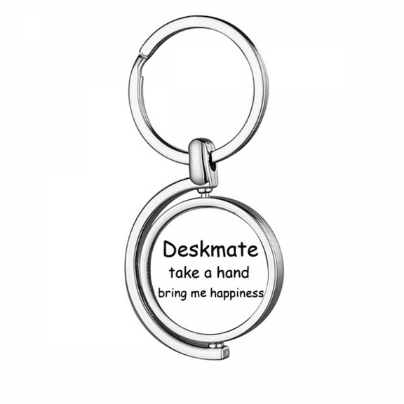 deskmate take a hand b me happiness Rotating Keychain Metal Keyring Holder