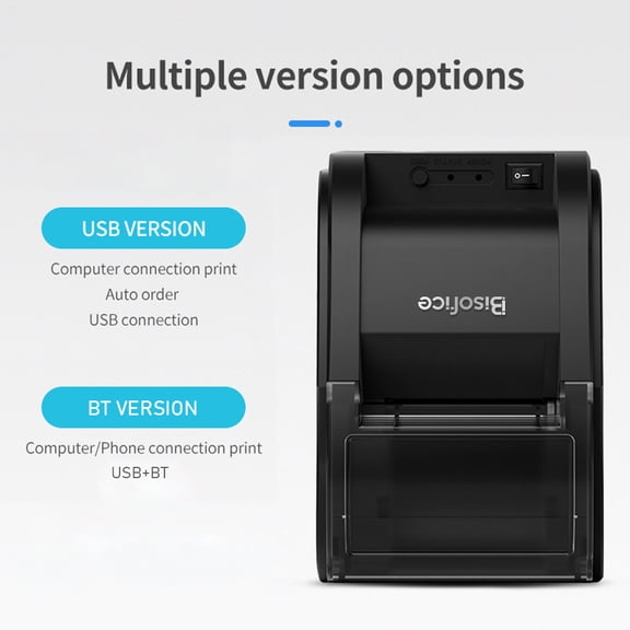 desktop thermal Printer For Bisofice Desktop 58mm Thermal Receipt Printer Wireless Barcode Printer USB+BT Connections with 1 Roll Paper Inside Support ESC Command Cashbox Connecting Compatible with