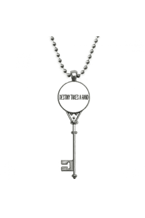 destiny takes a hand art deco fashion pendant vintage necklsilver key jewelry
