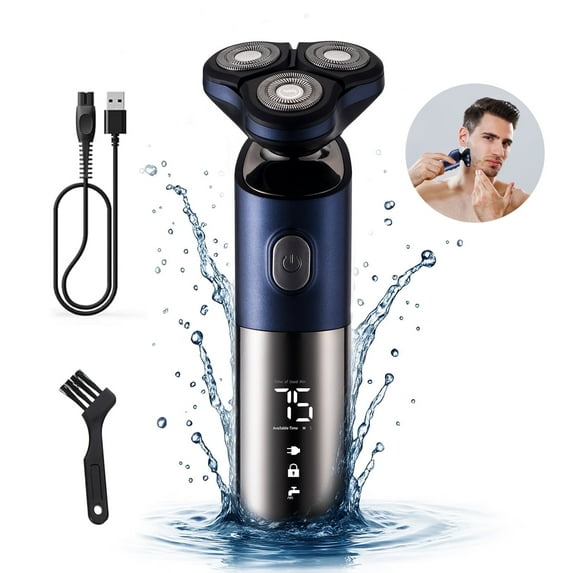 detects motiond Electric Razor: Men's Electric Shavers, Rechargeable Wet Dry Beard Trimmer with LED Display - Cordless Portable Razor