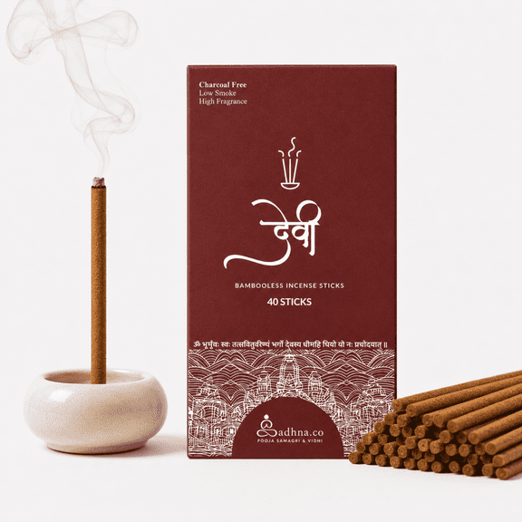 Sadhna.co Devi Rose Jasmine Bambooless Incense Sticks, Natural Floral Agarbatti, Pack of 40