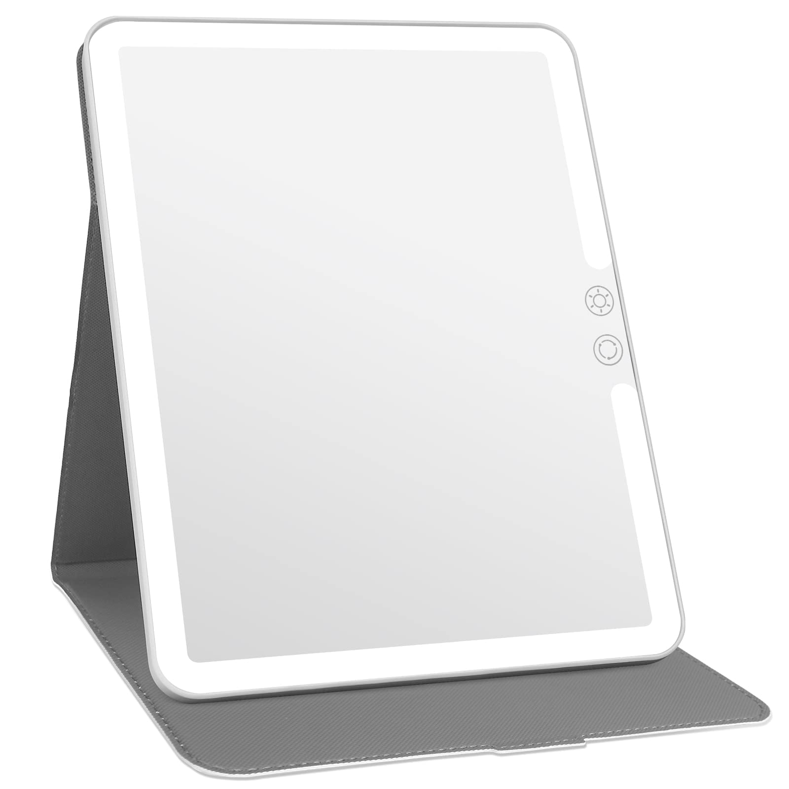 deweisn Folding Compact Lighted Makeup Mirror with 3 Colors Light