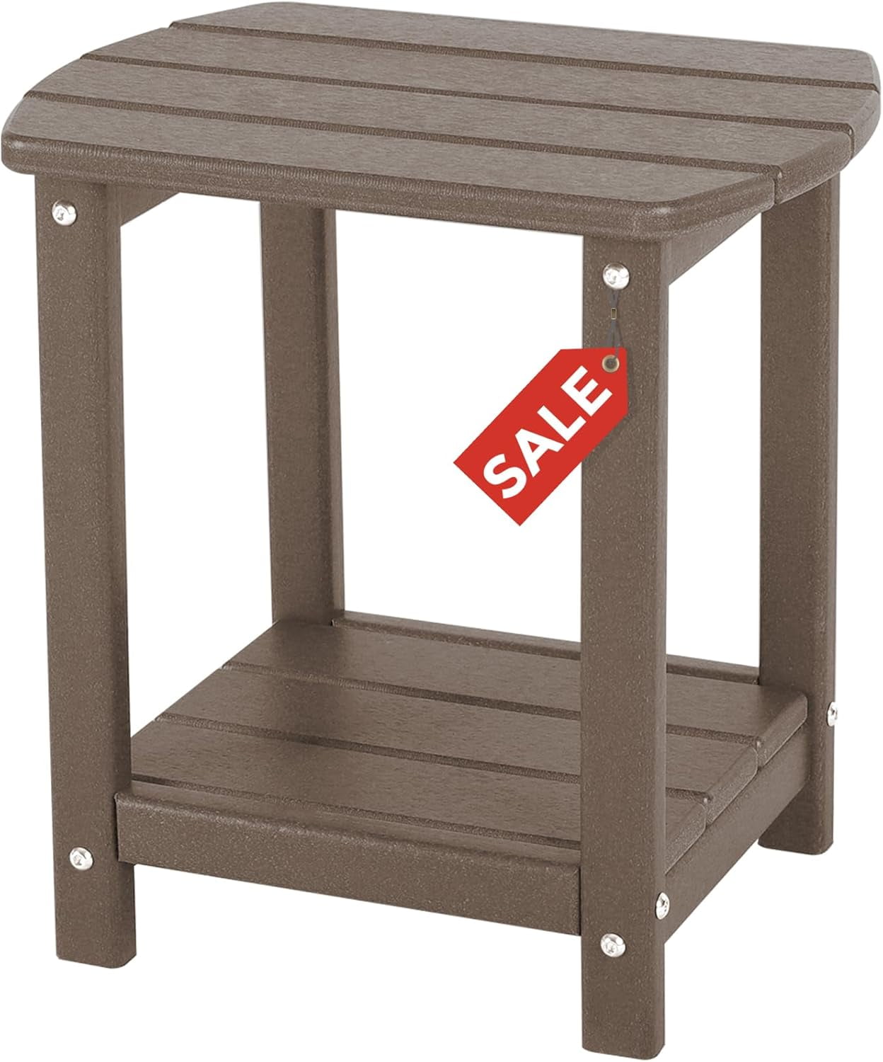 Adirondack Square Outdoor Side Table,2-Tier Storage Patio Side Table ...