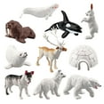 thumbnail image 1 of dfutuy 10 Pieces Arctic Winter Animals Figurine Winter Creature Figure Wild Animal Toys Miniature Creatures Playset Gift for Birthday Decorations, 1 of 9