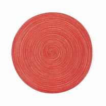 dfutuy 15" Round Woven Table Placemats Vinyl Washable Place Mats for Dining Table Durable Plastic Woven Round Table Mats Easy to Clean