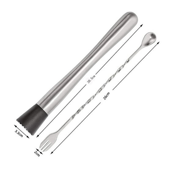 dfutuy 3PC Stainless Steel Cocktail Muddler and Mixing Spoon Home Bar Tool Set 2025 Kitchen Accessories Sale