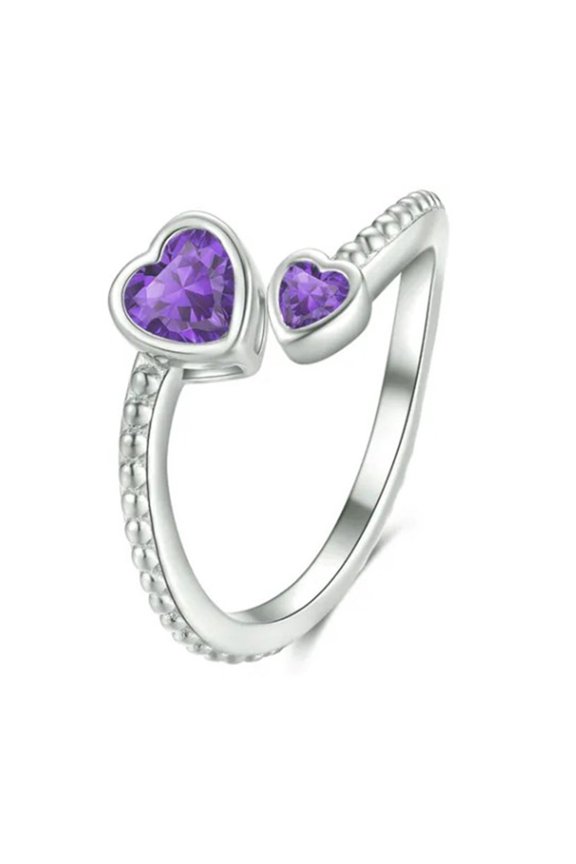 Adjustable Ring Birthstone Couple's Ring Heart Constellations Birthday Jewelry