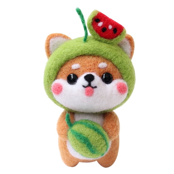 dfutuy Cute Dog Pattern DIY Poke Wool Felts Production Package