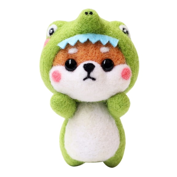 dfutuy Cute Dog Pattern DIY Poke Wool Felts Production Package