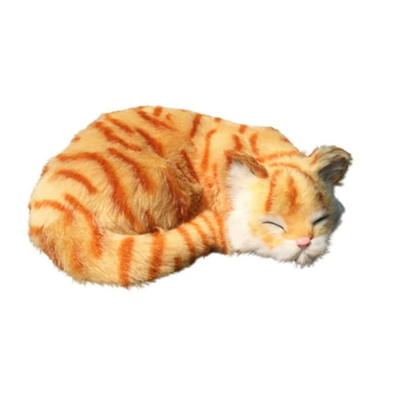 dfutuy Cute Imitation Sleeping Cat Toys Decoration Realistic Furry Baby Cat Figurine Model Decoration Table Home Ornaments Photo Props Collectible Gift