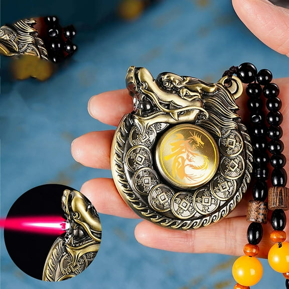 dfutuy New Alloy Spinning Dragon Lighter - Unique Rotating Top, Easy Ignition, Pneumatic & Windproof, Compact & Stylish Gift Choice