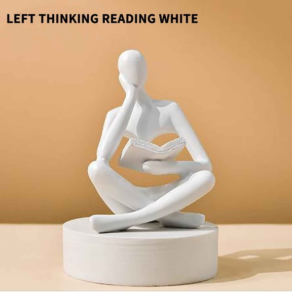 dfutuy Reading Statue, Thinker Sculptures, Abstract Art Ornament, Modern Aesthetic Figurine Decoration for Home Living Room Bedroom Office Shelf Table Desk Bookshelf Decor