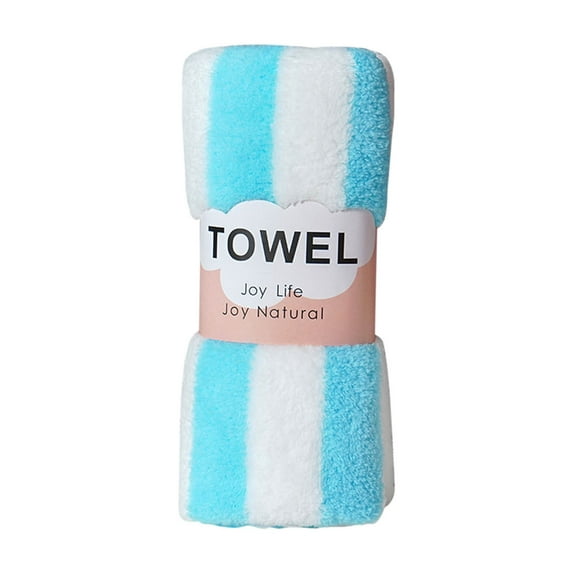 dfutuy Sale Absorbent Coral Velvet Towel, Colorful Striped Face Wash Towel, Children's Household Soft Gift Towel