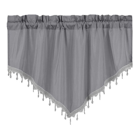 dfutuy Short Curtain - Triangular Shape Small Cafe Curtains - Effortless Installation Solid Color with Rod Pocket Short Tier Drapes for Bedroom Kitchen, Dining Room