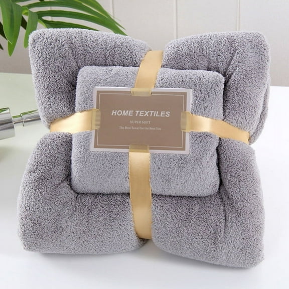 dfutuy Soft Premium 2 Piece Towel Set, 1 Bath Towel 1 Washcloth, Thicken Absorbent Towels Set, Desirable for Home & Travel