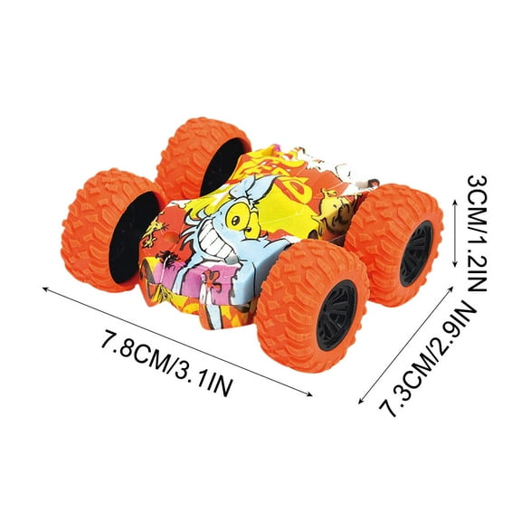 dfutuy Stunt Graffiti Racing Car Toys for Kids, Anti-Collision and Flip Off-Road Model Car for Toddler, Children's Inertia Toy Car Gift