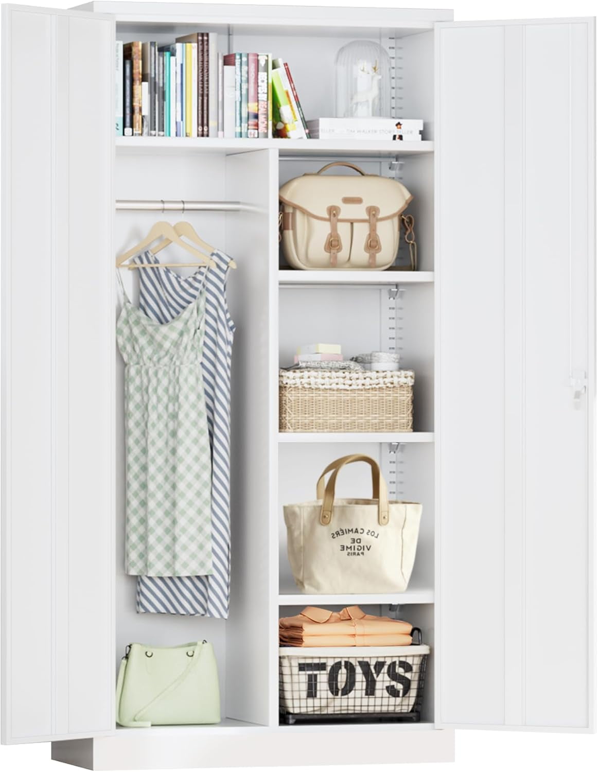 dgydbguuh Metal Wardrobe Closet with Doors and Shelves 72