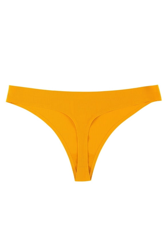 1-Piece Women's Seamless Bikini, Ice Silk Ultra Thin Fabric, Invisible & Breathable for Tight Outfits, Sheer & Lightweight, Prevents Lines. Orange L