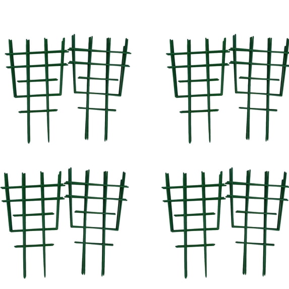 dgysar 10 Inch Potted Plant Climbing Lattice 8/12Pcs Stackable Garden Trellis for Vertical Flower Pot Support Vine Ivy Clematis Morning Green