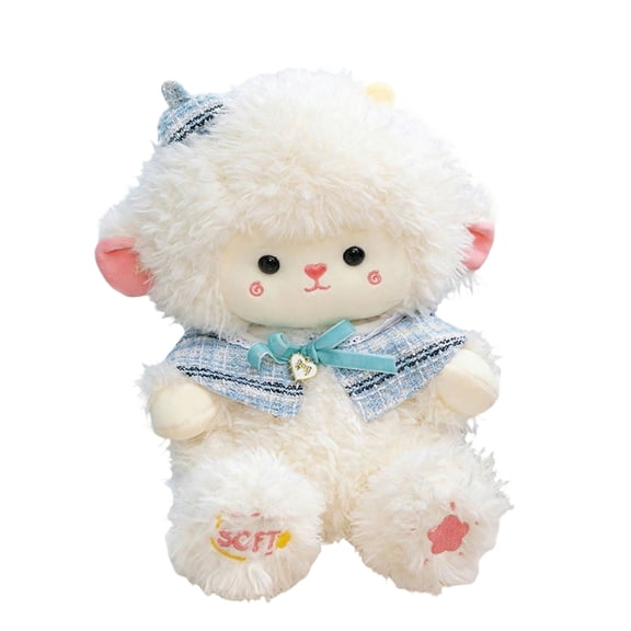 dgysar 12 Inch Warm Dressed Sheep Plush Toy Soft Lamb Stuffed Animal Cozy Sleeping Pillow Doll Gift for Family Bedroom Playroom Decoration C