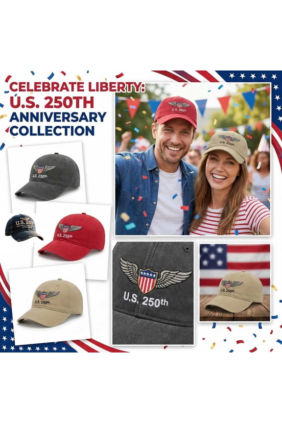 2.76 Inch Brim Liberty Anniversary Commemorative Baseball Cap Embroidered Eagle Shield Patriotic Hat for Holiday Parade Event Navy Wings Shield
