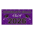 thumbnail image 1 of dgysar 2026 Graduation Backdrop 71x43 Inch Congrats Grad Banner Polyester Photography Background for Indoor Outdoor Party Celebration Decor Purple 1 PC, 1 of 5