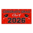 thumbnail image 1 of dgysar 2026 Graduation Backdrop 71x43 Inch Congrats Grad Banner Polyester Photography Background for Indoor Outdoor Party Celebration Decor Red 1 PC, 1 of 5