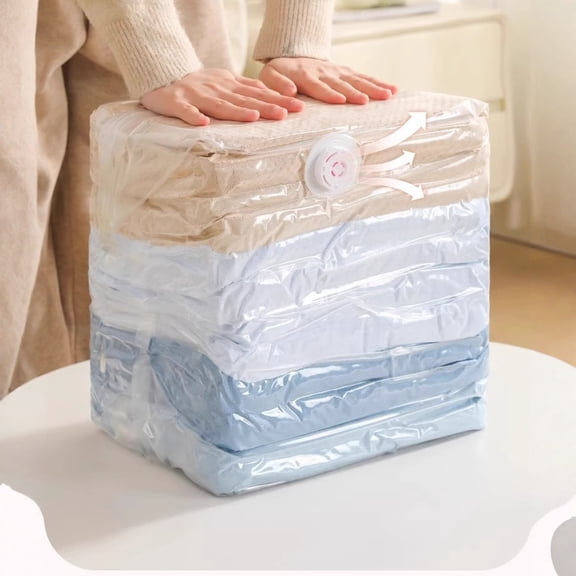 dgysar 24x16 Inch Vacuum Storage Bags Pump Free Space Saver Bag Airtight Sealing Compression Bag for Clothes and Linens in Suitcases and Closets White