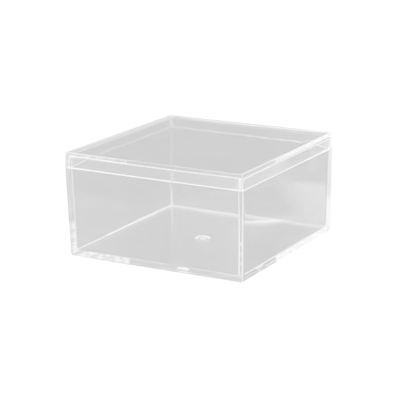 dgysar 6x6x6in Clear Acrylic Square Box Transparent Packaging Case with Earth Cover for Toys Candy Collectibles C 7.5*7.5*4cm