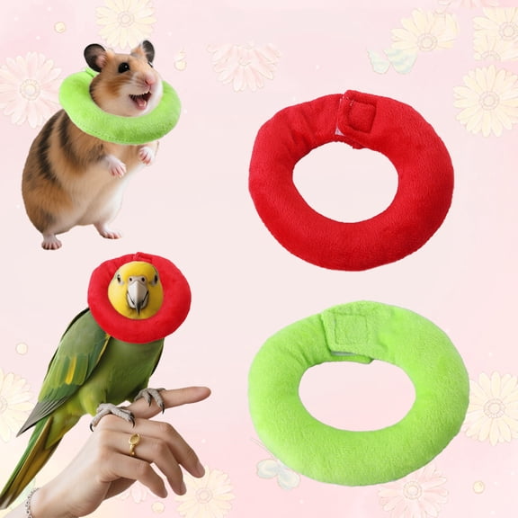 dgysar Adjustable Small Pet Elizabeth Collar Soft Fleece Recovery Cone for Birds Hamsters Guinea Pigs and Rabbits Anti Lick and Bite 1PC Red M