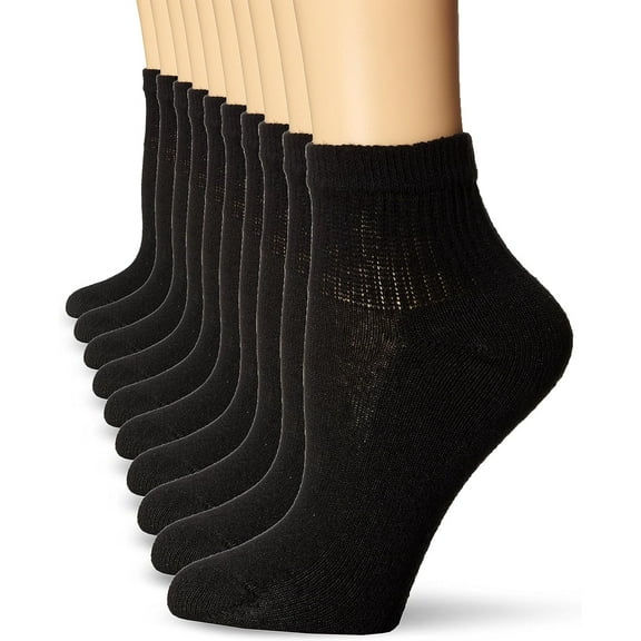 dgysar Ankle Socks 10-Pack, Basic Black Cotton Crew Socks, Multi-Pack Socks for Men's Daily Rotation, Travel & Minimalist Wardrobe Black 10pcs