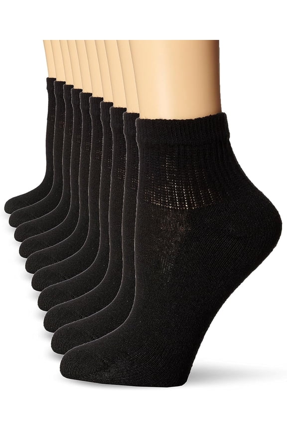 Ankle Socks 10-Pack, Basic Black Cotton Crew Socks, Multi-Pack Socks for Men's Daily Rotation, Travel & Minimalist Wardrobe Black 10pcs