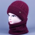 thumbnail image 1 of dgysar Beanie Hat for Women, Fleece Lined Knit Beanie & Neck Warmer Set, Thermal Winter Skull Cap for Cold Weather Outdoors in Red. Red, 1 of 3