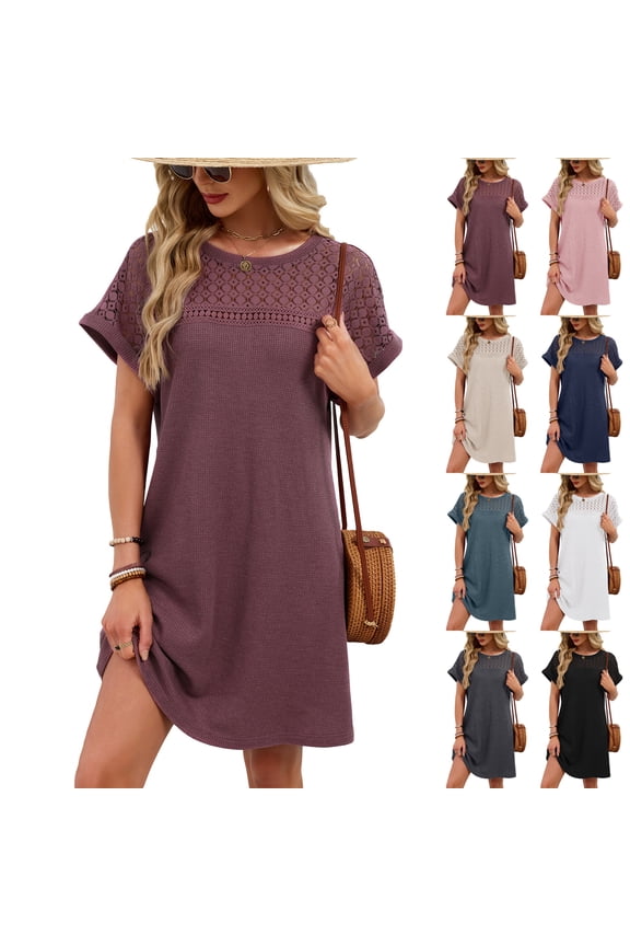 Bohemian Lace Dress, Flowy Smocked Dress with Eyelet or Crochet Details, Romantic and Airy for Picnics, Vacations & Festivals White XL