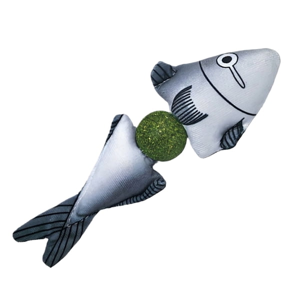 dgysar Catnip Fish Plush Cat Toy, Teeth Cleaning Teething Chew Toy, Cartoon Soft Fish Design for Indoor Play a 1PC