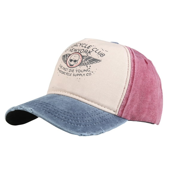dgysar Color blocking Washed Plain Baseball Cap, Retro Adjustable Dad Hats Gift for Men/Women,Unstructured/Cotton Wine