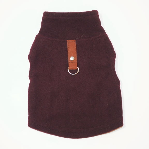dgysar Dog Fleece Jacket with Harness Hole Warm Pet Coat Soft Puppy Clothes for Small Medium Dogs Winter Outdoor Walking Gear Coffee S