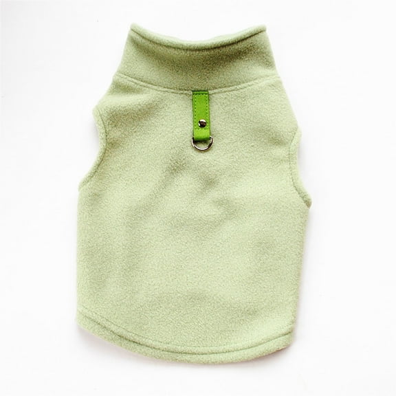 dgysar Dog Fleece Jacket with Harness Hole Warm Pet Coat Soft Puppy Clothes for Small Medium Dogs Winter Outdoor Walking Gear Green M